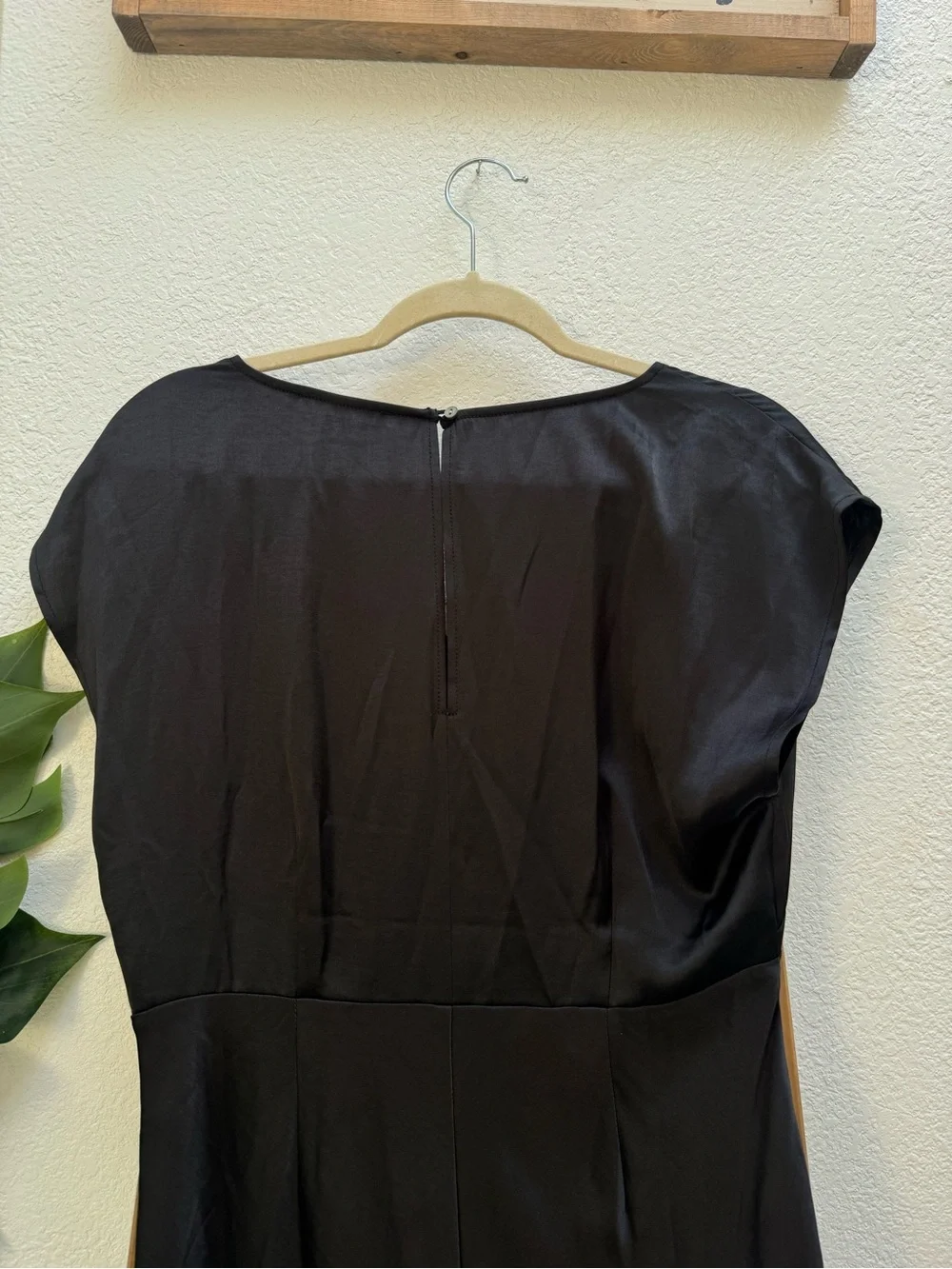 Madewell Black Satin V-Neck Maxi Dress Minimalist Wear